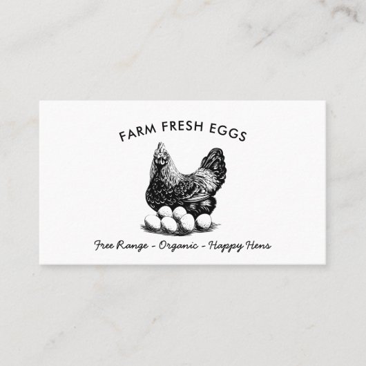 Professioneel Boerderij Fresh Eggs Chicken Egg Visitekaartje (Voorkant)