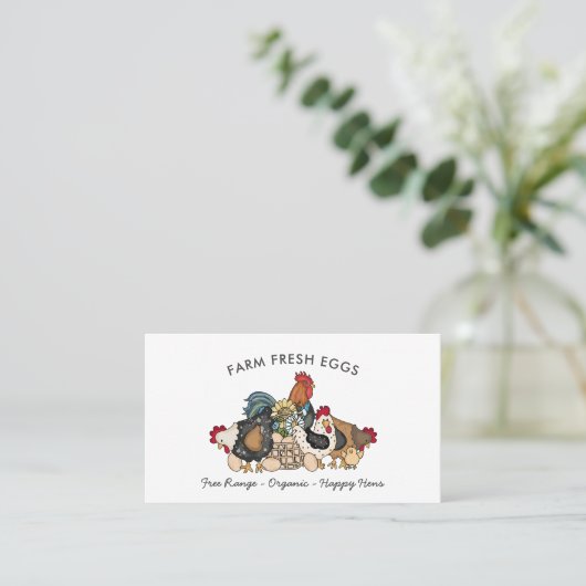 Professioneel Boerderij Fresh Eggs Chicken Egg Visitekaartje (Staand voorkant)