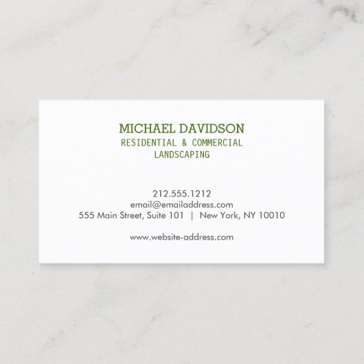 Professioneel boomlandschap Groen Visitekaartje (Achterkant)