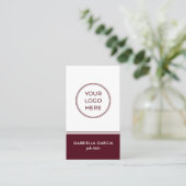 Professioneel Bordeaux QR Logo Visitekaartje (Staand voorkant)