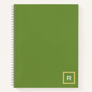 Professioneel Bos Groen Stevig Kleur Initiaal Notitieboek