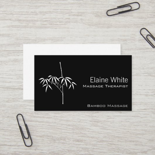 Professioneel Botanisch Bamboe Illustratie Visitekaartje (Voorkant / Achterkant in situ)