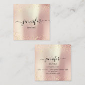 Professioneel Boutique Winkelgoud Glitter Roos Vierkante Visitekaartje (Voorkant / Achterkant)