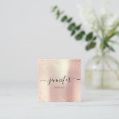 Professioneel Boutique Winkelgoud Glitter Roos Vierkante Visitekaartje (Staand voorkant)