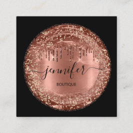 Professioneel Boutique-winkeltje Glitter Drip Brow Vierkante Visitekaartje