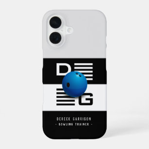 Professioneel Bowling Trainer Initiaal Deep Blue iPhone 16 Hoesje