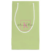 Professioneel Branding Logo Lime Groen Roze Monogr Klein Cadeauzakje (Voorkant)