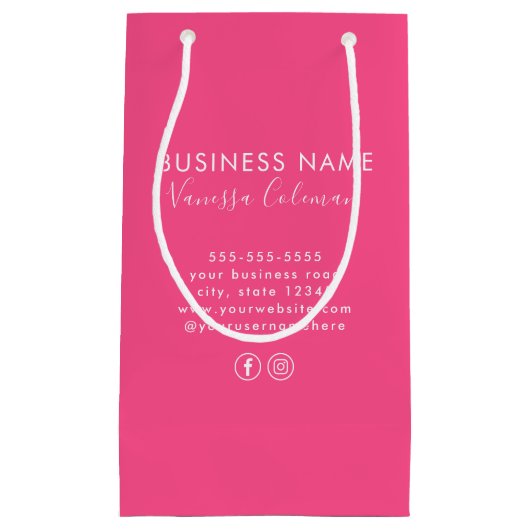 Professioneel Branding Minimaal Script Hot Roze Klein Cadeauzakje (Voorkant)