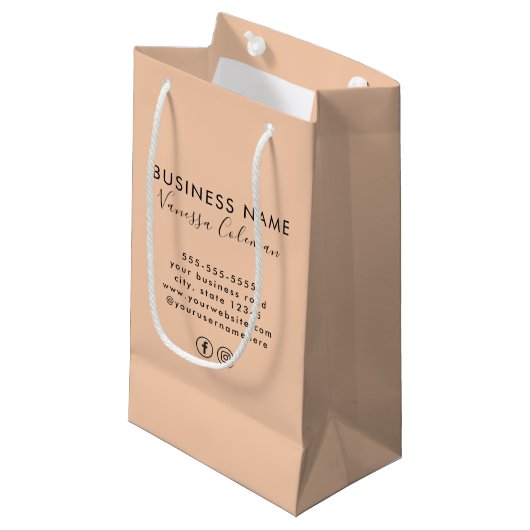 Professioneel Branding Minimalistisch Script Oranj Klein Cadeauzakje (Voorkant Gekanteld)
