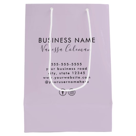 Professioneel Branding Minimalistisch Script Paars Medium Cadeauzakje (Achterkant)