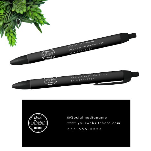 Professioneel Branding Minimalistisch Zwart Logo Zwarte Inkt Pen