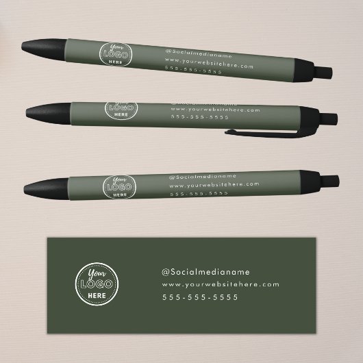 Professioneel Branding Minimalistische Bosgroen Lo Zwarte Inkt Pen