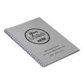 Professioneel Branding Minimalistische Grijze Prom Notitieboek (Rechterzijde)