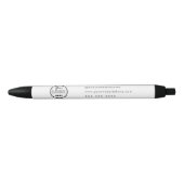 Professioneel Branding Minimalistische Witte Logo Zwarte Inkt Pen (Voorkant)