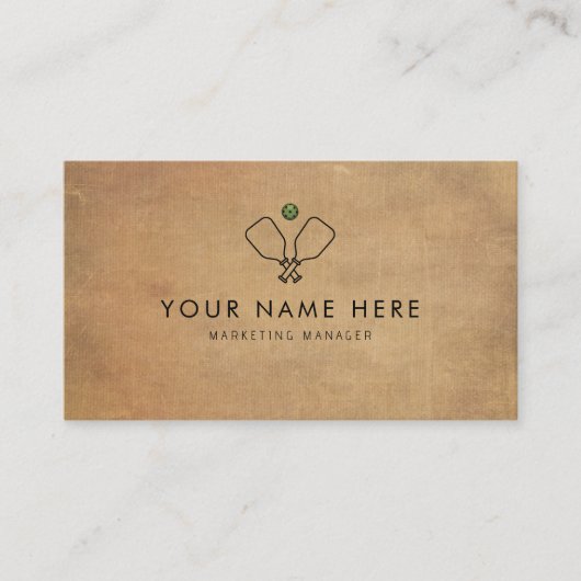 professioneel Brown Pickleball Visitekaartje (Voorkant)