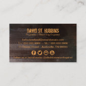 Professioneel, bruin, metaal visitekaartje (Achterkant)