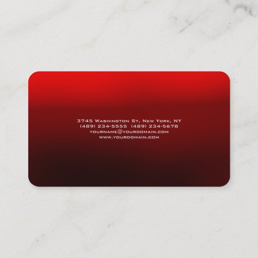 Professioneel, bruin rood, modern minimalistisch visitekaartje (Achterkant)
