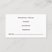 Professioneel bruin Visitekaartje (Achterkant)