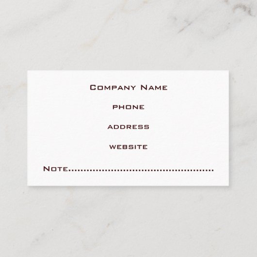 Professioneel bruin Visitekaartje (Achterkant)