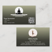 Professioneel bruin Yoga-Visitekaartje met foto Klantenkaartje (Voorkant / Achterkant)
