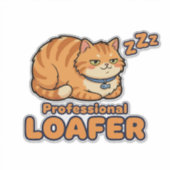 Professioneel Bum Funny Slapende Kat Sticker (Voorkant)