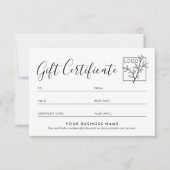 Professioneel cadeaubon logo QR-code kaart (Voorkant)