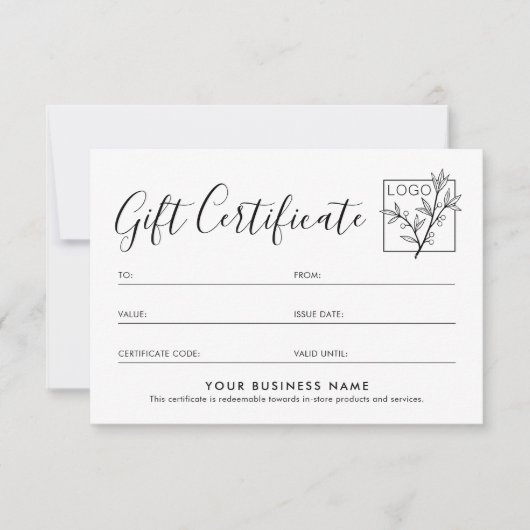 Professioneel cadeaubon logo QR-code kaart (Voorkant)