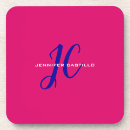 Professioneel Calligrafie Script Monogram Girly Bier Onderzetter
