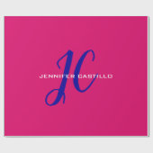 Professioneel Calligrafie Script Monogram Girly Cadeaupapier (Vlak)