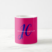Professioneel Calligrafie Script Monogram Girly Koffiemok (Center)