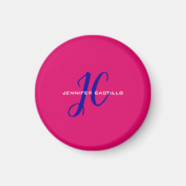 Professioneel Calligrafie Script Monogram Girly Magneet
