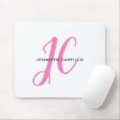 Professioneel Calligrafie Script Monogram Girly Muismat (Met muis)