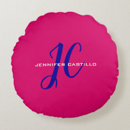 Professioneel Calligrafie Script Monogram Girly Rond Kussen
