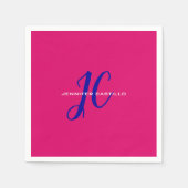 Professioneel Calligrafie Script Monogram Girly Servet (Voorkant)