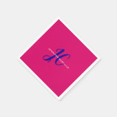 Professioneel Calligrafie Script Monogram Girly Servet (Hoek)