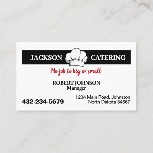 Professioneel Catering Service Visitekaartje (Voorkant)