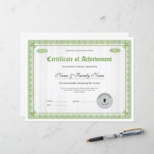 Professioneel certificaat van prestatie Sjabloon