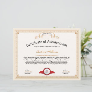 Professioneel certificaat van prestatie Sjabloon