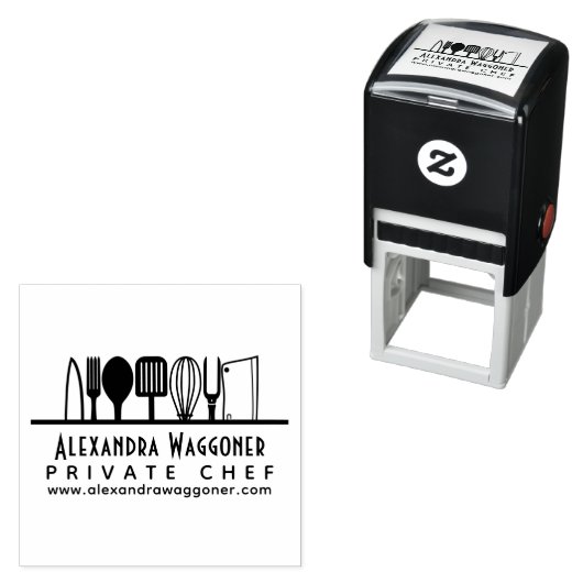 Professioneel Chef, Kookgerei Zakelijk Logo Zelfinktende Stempel (In situ)