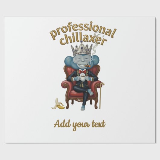 Professioneel chillaaxende aap koning Grappig Cool Cadeaupapier (Vlak)
