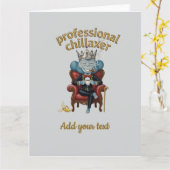 Professioneel chillaaxende aap koning Grappige Koe Kaart (Gele Bloem)
