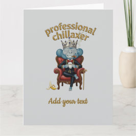 Professioneel chillaaxende aap koning Grappige Koe Kaart