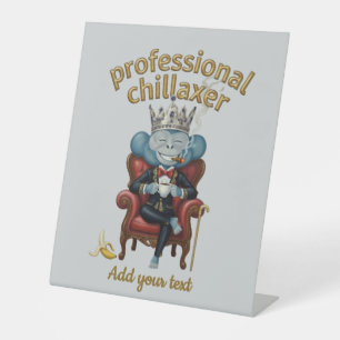 Professioneel Chillaaxer Aap Koning Grappig Koel A Reclamebord Met Voetstuk