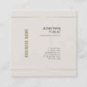 Professioneel chique ontwerp Elegant Modern Plain  Vierkante Visitekaartje (Voorkant)