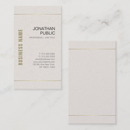 Professioneel chique ontwerp Elegant Modern Plain Visitekaartje (Voorkant / Achterkant)