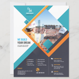 Professioneel constructie flyer sjabloon