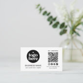 Professioneel Contact met Ons Social Media QR Code Visitekaartje (Staand voorkant)