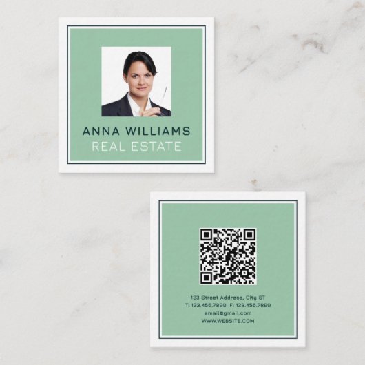 Professioneel corporate lijst profiel afbeelding vierkante visitekaartje (Voorkant / Achterkant)