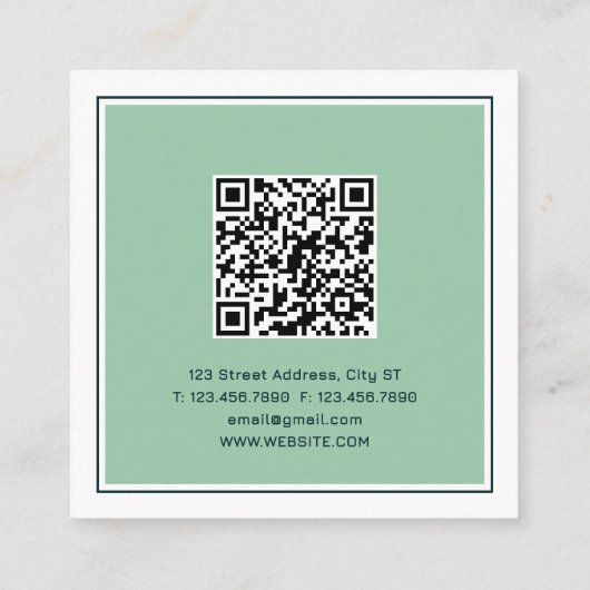 Professioneel corporate lijst profiel afbeelding vierkante visitekaartje (Achterkant)