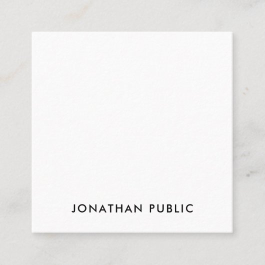 Professioneel Creatief Eenvoudig Ontwerp Sjabloon  Vierkante Visitekaartje (Voorkant)
